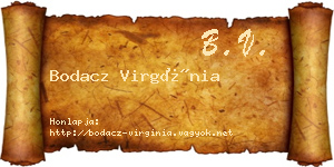 Bodacz Virgínia névjegykártya